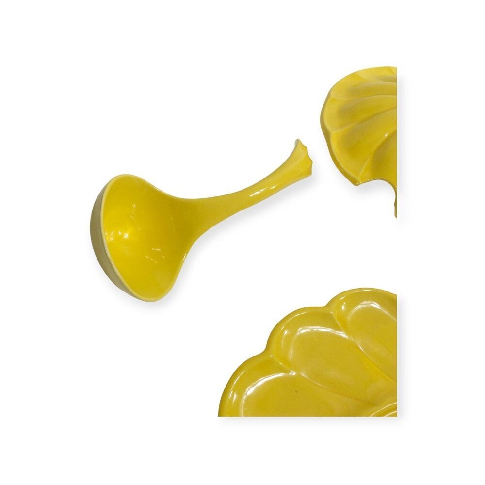 Vintage Sunshine Yellow Ceramic Tureen Set With Lid Matching Plate & Serving Spo - Picture 8 of 16